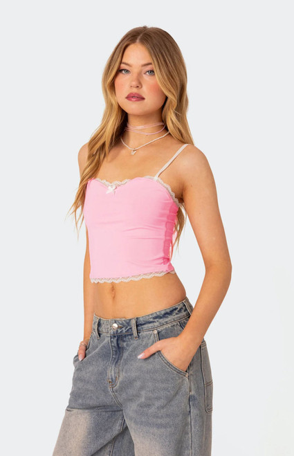 Edikted Women's Alara Lace Trim Tank Top - 0712609690077
