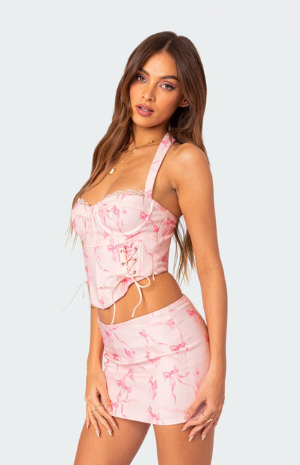 Edikted Women's Makayla Printed Corset - 0731609690353