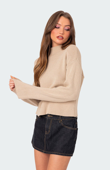 Edikted Women's Kimberly Mock Neck Sweater - 0740609690079