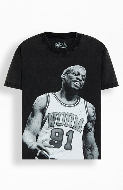 RODMAN BRAND Men's Candid Dennis Graphic Oversized T-Shirt - 0097603260303