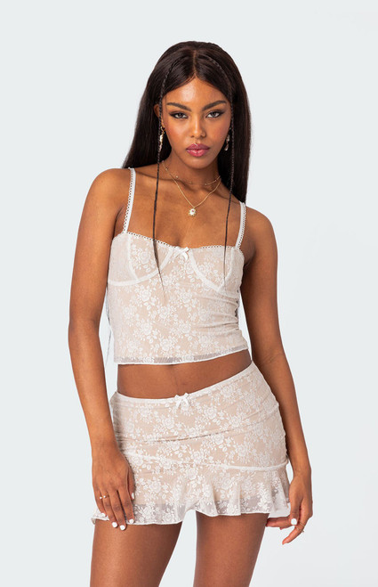 Edikted Women's Maria Lace Cupped Tank Top - 0731609690385