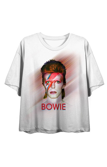 Women's David Bowie Cropped T-Shirt - 0702603580115