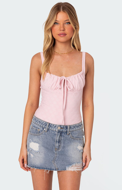 Edikted Women's Carol Eyelet Bodysuit - 0731609690443