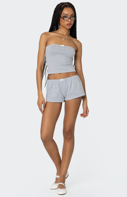 Edikted Women's Astor Striped Shorts - 0821609690085