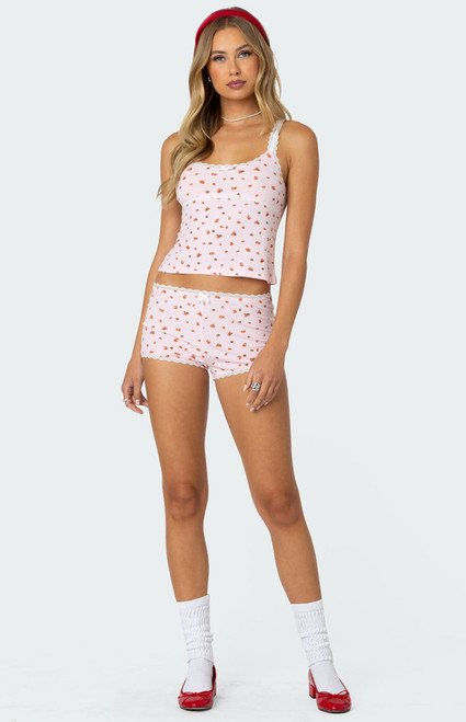 Edikted Women's Strawberry Girl Printed Micro Shorts - 0821609690086