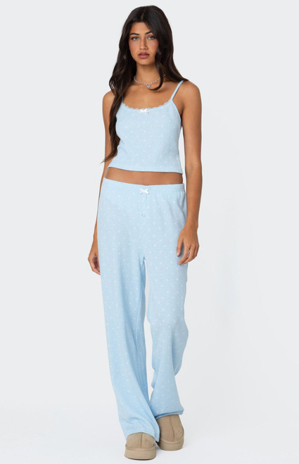 Edikted Women's Petal Printed Waffle Pants - 0850609690056