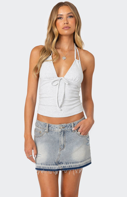 Edikted Women's Lanai Striped Halter Top - 0731609690477