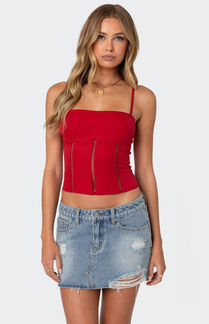 Edikted Women's Jennie Ladder Knit Corset - 0731609690484