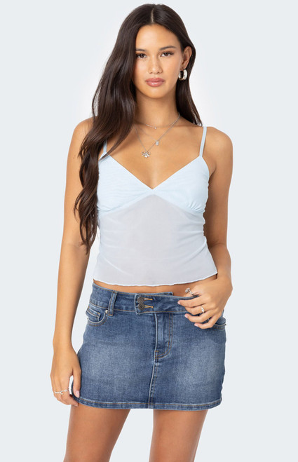 Edikted Women's Serafina Sheer Mesh Tank Top - 0712609690095
