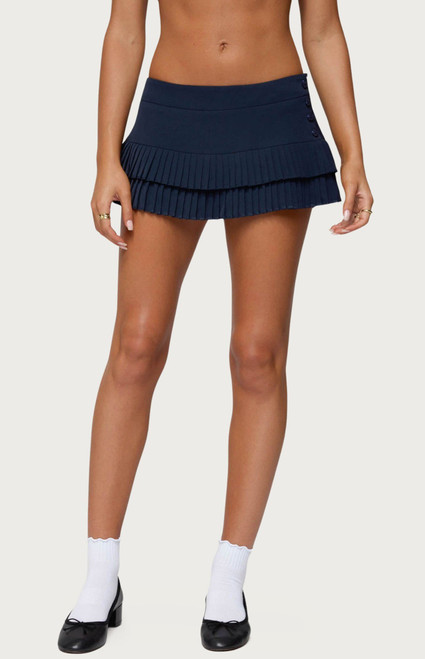 Edikted Women's Double Pleated Mini Skort - 0840609690218