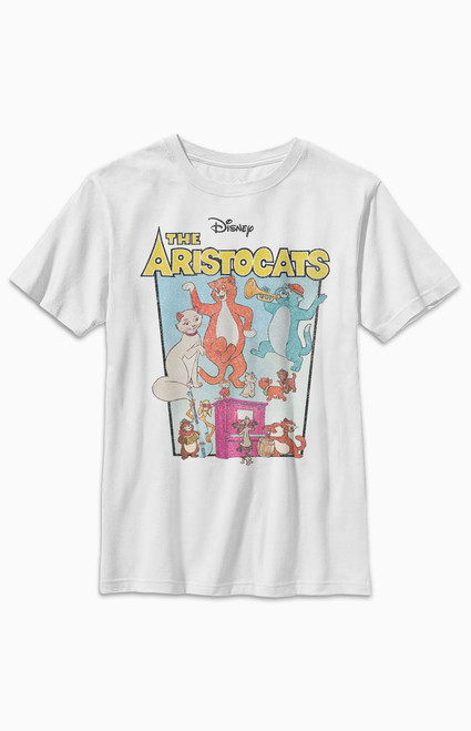 Kids Aristocats Vintage Poster T-Shirt - 0781602190034