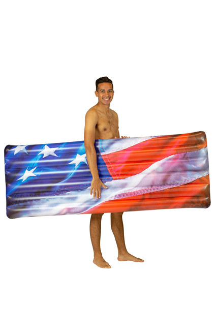 PoolCandy Men's Stars & Stripes Deluxe Pool Raft - 0685600420034