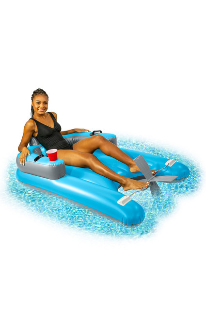 PoolCandy Men's Pedal Runner Foot Powered Deluxe Pool Lounger - 0685600420068