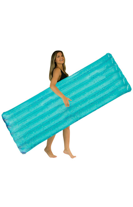 PoolCandy Men's Inflatable Aqua Glitter Deluxe Pool Raft - 0685600420071