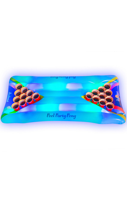 PoolCandy Men's Inflatable Illuminated LED Pool Party Pong - 0685600420088