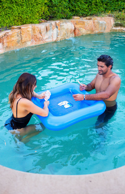 PoolCandy Men's Inflatable Game Table with Waterproof Playing Cards - 0685600420091