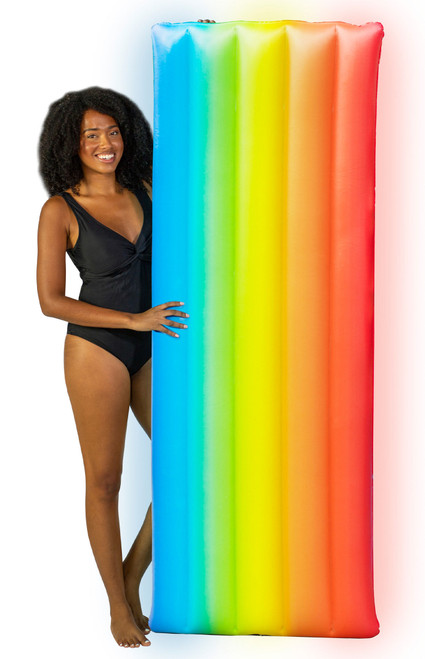 Pool Candy Men's Classic Rainbow Illuminated LED Deluxe Pool Raft - 0685600420117