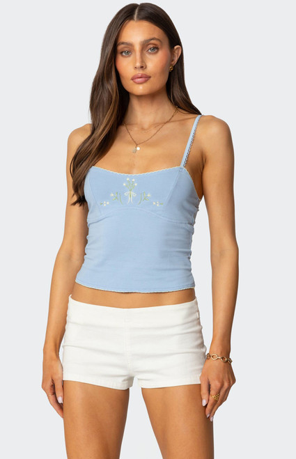 Edikted Women's Prairie Embroidered Tank Top - 0712609690239
