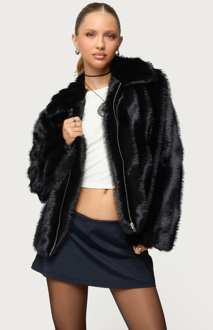 Edikted Women's Tedi Faux Fur Jacket - 0760609690085