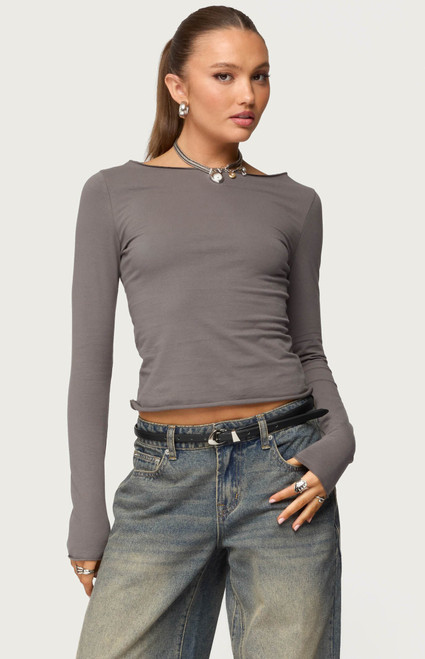 Edikted Women's Nico Boat Neck Top - 0702609690235