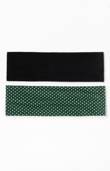 LA Hearts Women's 2 Pack Polka Dot & Solid Headbands - 0673610470050
