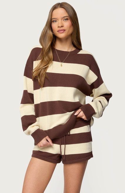 Edikted Women's Riley Oversized Striped Sweater - 0740609690099