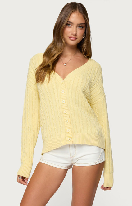Edikted Women's Francine Oversized V Neck Cardigan - 0740609690161