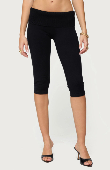 Edikted Women's Skyla Knit Capri Pants - 0850609690236