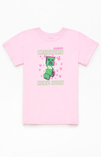 Kids Minecraft Creeper Flowers T-Shirt - 0781438400150