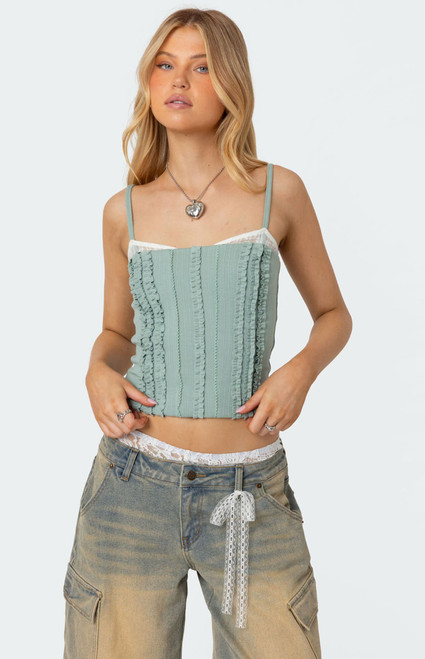 Edikted Women's Ruffled Bra Top - 0712609690254