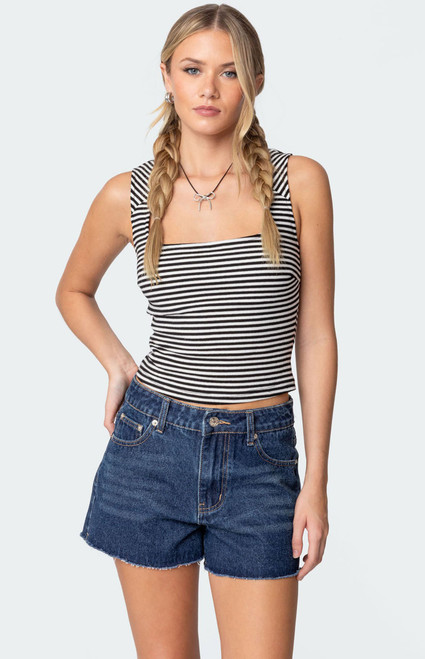 Edikted Women's Dillan Striped Square Neck Top - 0712609690264