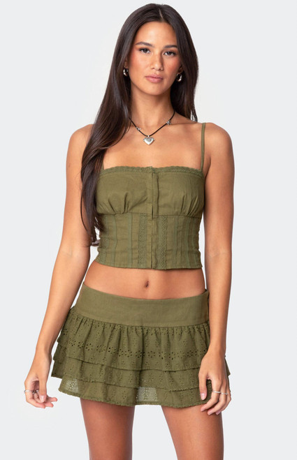 Edikted Women's Fluer Linen Look Tank Top - 0712609690275