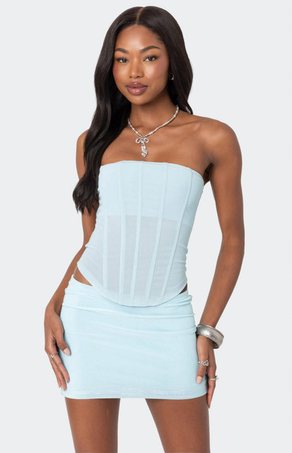 Edikted Women's Vega Sheer Mesh Corset - 0731609690574