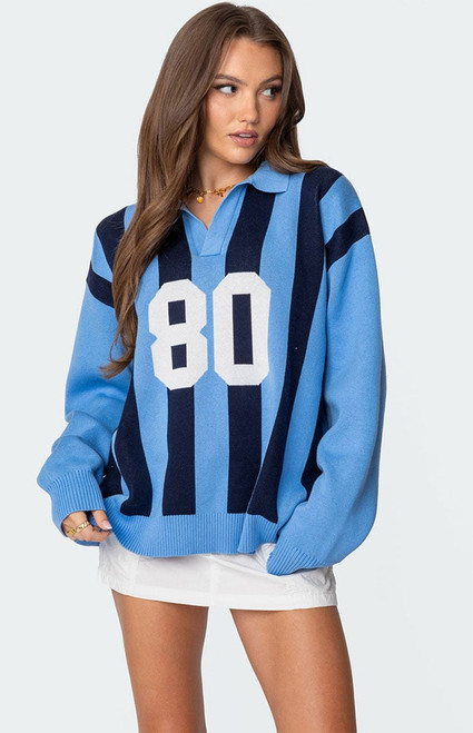 Edikted Women's Larson Oversized Polo Sweater - 0740609690103