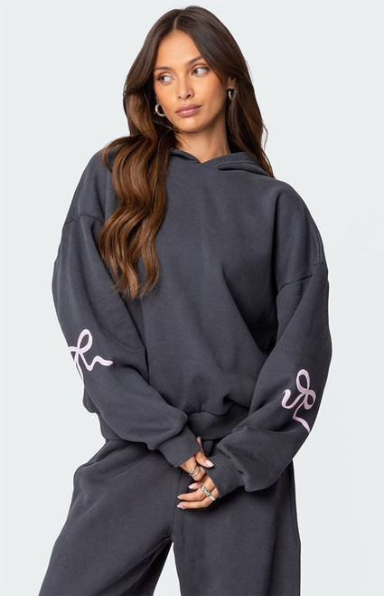 Edikted Women's Bonney Bow Detail Hoodie - 0751609690038