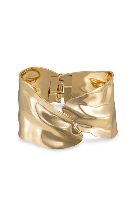 Ettika Women's Melted Abstract Rhodium Plated Cuff Bracelet - 0656603130297