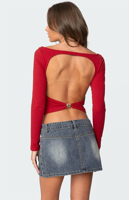 Edikted Women's Valentine Open Back Top - 0731609690627