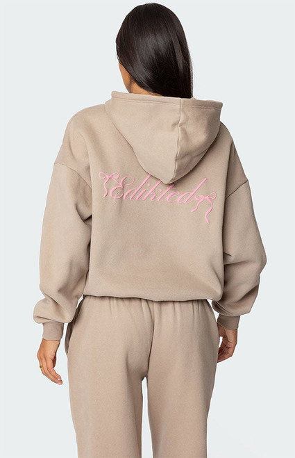 Edikted Women's Sasha Bow Detail Hoodie - 0751609690042