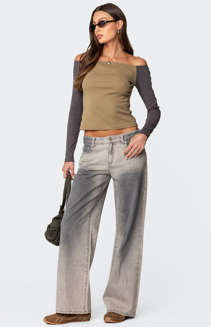 Edikted Women's Joe Loose Fit Low Rise Washed Jeans - 0860609690090