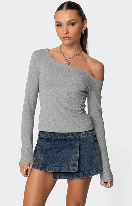 Edikted Women's Adelaine Asymmetric Top - 0731609690655