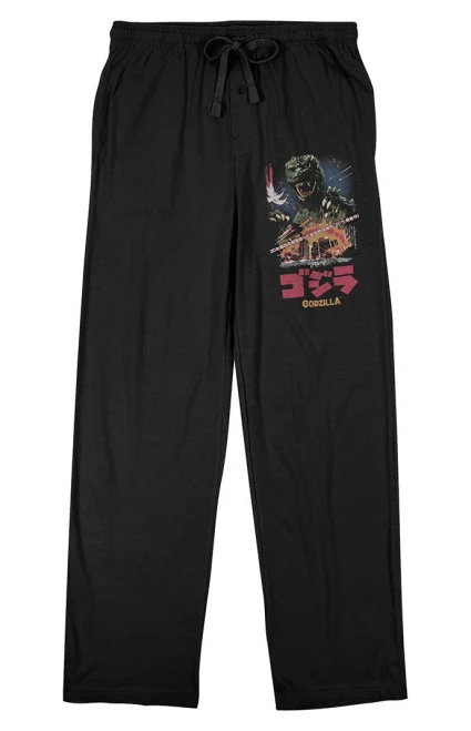 Men's Mens Black Godzilla Classic Sleep Pants - 0133603580037