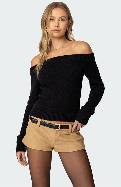 Edikted Women's Elona Off Shoulder Knit Top - 0731609690672