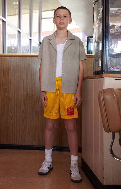 Pacsun Kids Kids Club Pac Gold Mesh Soccer Shorts - 0787519270001