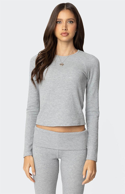 Edikted Women's Sab Waffle Knit Top - 0731609690693