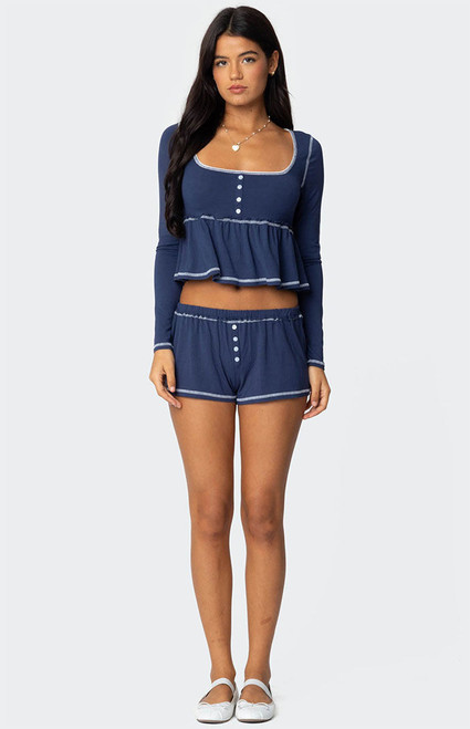 Edikted Women's Arianne Contrast Shorts - 0821609690149