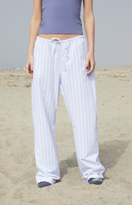 John Galt Women's Blue & White Striped Anastasia Lounge Pants - 0844601600209