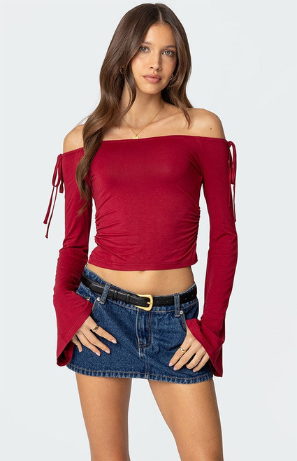Edikted Women's Keaghan Off Shoulder Top - 0731609690728