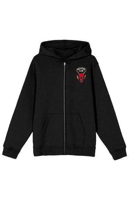Men's Stranger Things Hawkins Hellfire Club Zip Up Hoodie - 0190603580230