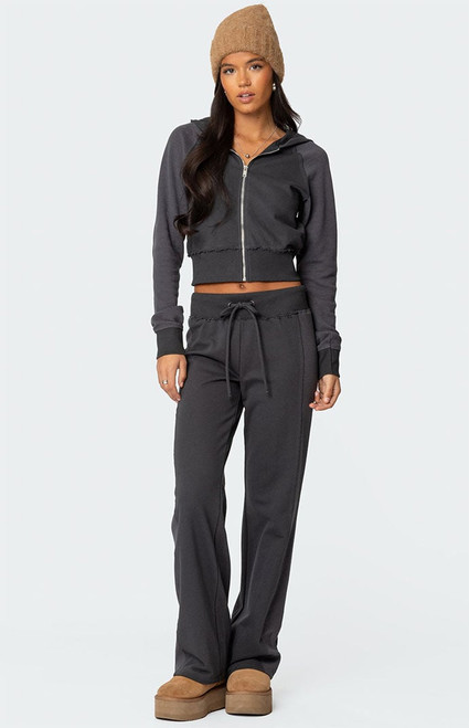 Edikted Women's Chandler Waffle Sweatpant - 0850609690119