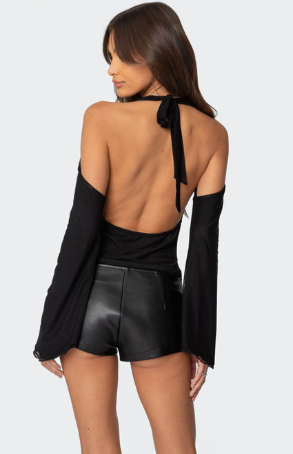 Edikted Women's Open Shoulder Cowl Neck Top - 0731609690773